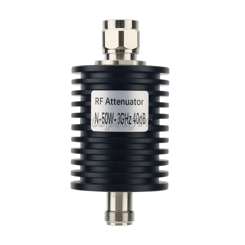 N Type 50W 10DB-40DB 3G 4G Coaxial RF Fixed Attenuator with N-JK Connector