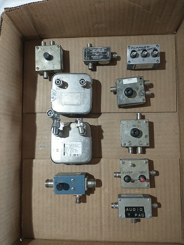 Lot of (10) Variable Attenuators And Testing Connection Blocks