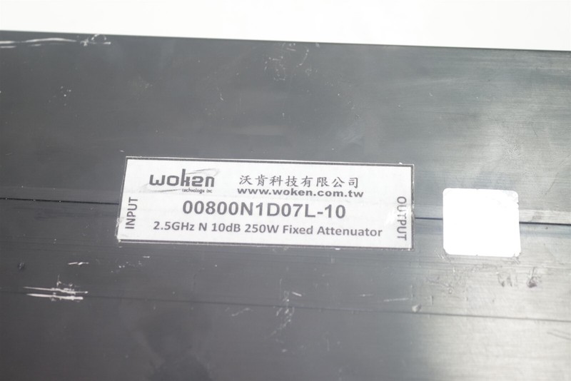 Woken 00800N1D07L-10 Microwave 250W 2.5GHz N 10dB Fixed Attenuator gallery