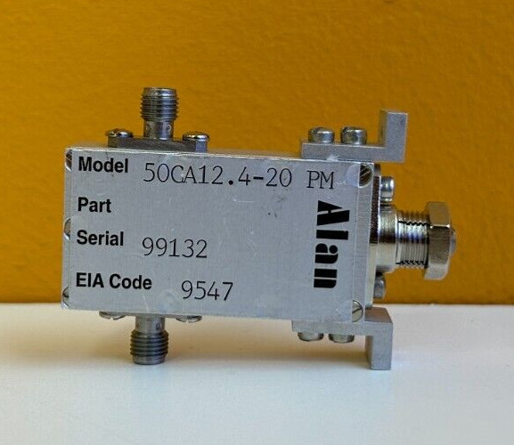 Alan 50CA12.4-20PM 8 to 12.4 GHz, 0-20 dB, SMA, Panel Mount, Attenuator. Tested!