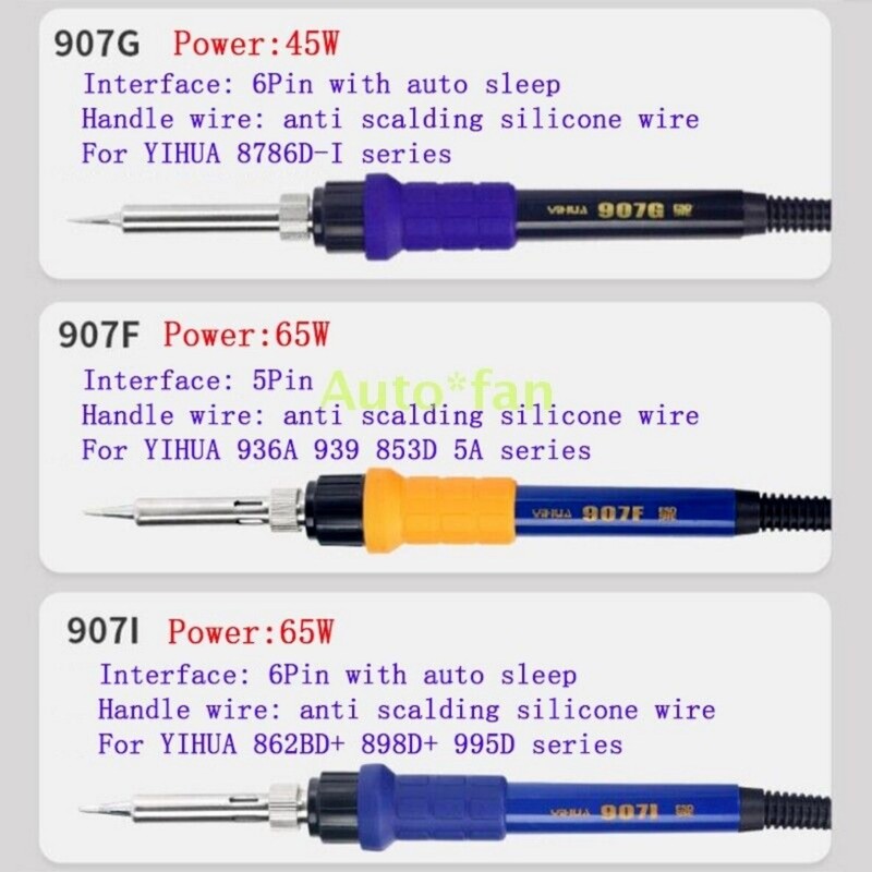 YIHUA 907A 907C 907F 907G 907I Soldering Iron Handle For 852 898D Solder Station gallery
