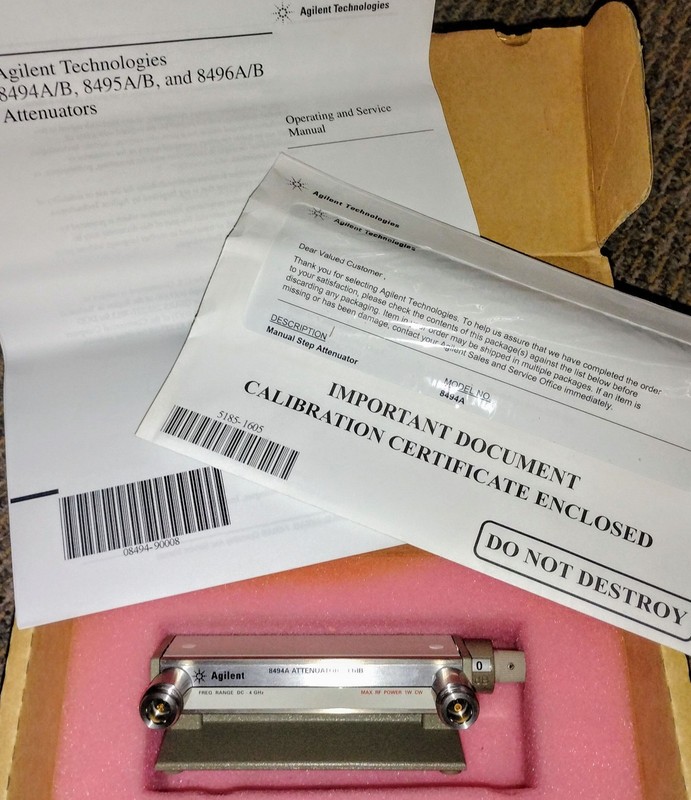 Agilent HP 8494A DC-4GHz 11dB Attenuator NEW in OP w/ Sealed Documentation!