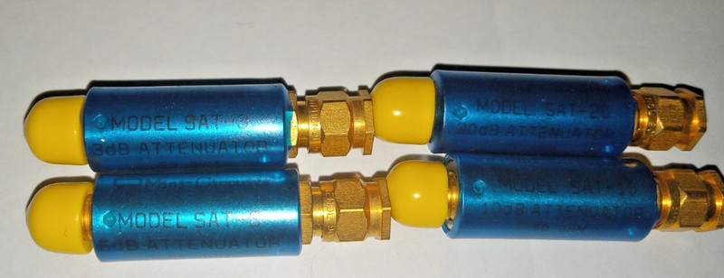 MINI-CIRCUITS ATTENUATOR LOT OF 4 – SAT-3 SAT-6 SAT-10 SAT-20 3DB 6DB 10DB 20DB