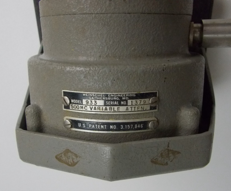 Weinschel Engineering Model 933 - 500MC Dial Variable Attenuator - Untested gallery