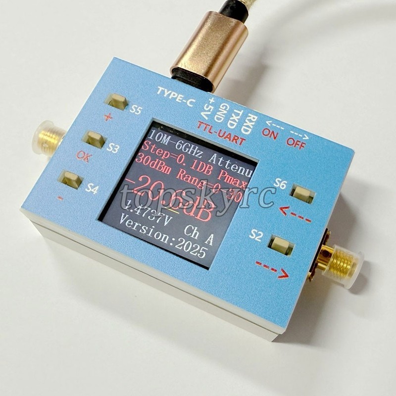10MHz-6G 0.1DB Digital Programmable RF Attenuator TFT Display with SMA Connector gallery