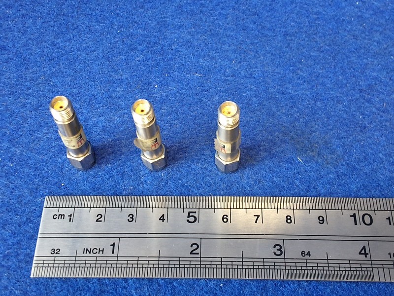 WE RF Attenuator Model: 3T-50 Fixed, 0 to 12.4 GHz, 50 dB, SMA (F/M) lot of 3. gallery