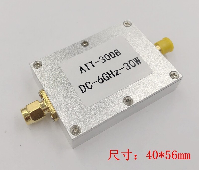 DC-6GHz 30W 30DB RF Attenuator SMA Female+Male for Power Meter Spectrum Analyzer