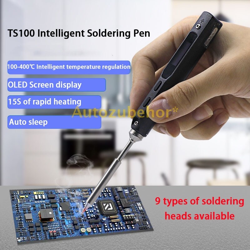 TS100 Intelligent Mini Soldering Iron Welding Pen DC 12-24V Interface DC5525 New