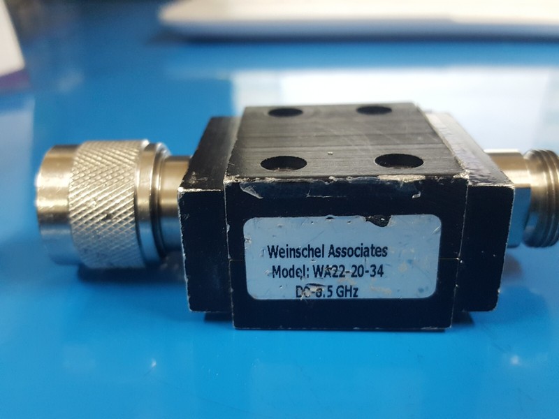 Weinschel Associates WA22-20-34: Fixed Coaxial Attenuator, DC-8.5GHz (1337) gallery