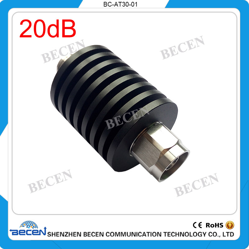 rf Attenuator 30W N 20dB Attenuator Plug male to Jack female 30 Watt DC-3Ghz