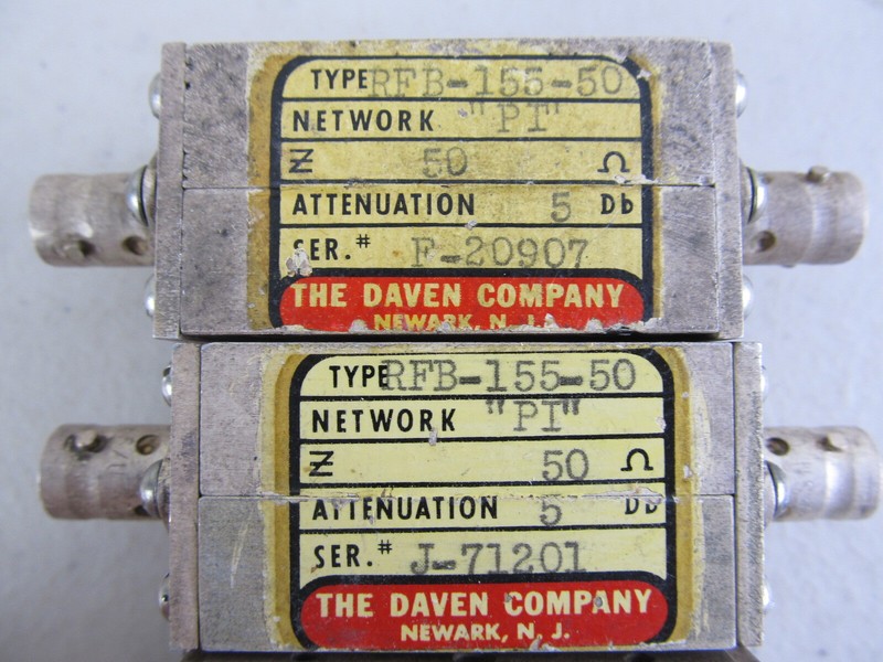 Daven RFB-155-50 PI Attenuators 5dB 5dB 20dB BNC gallery