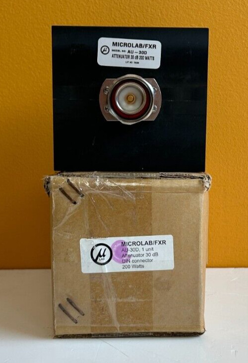 Microlab FXR AU-30D DC to 3 GHz, 30 dB, 1/16 DIN (M-F) Fixed Attenuator. Tested!