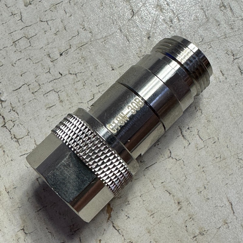 CentricRF C18N-30B N Attenuator 18Ghz 30db 2Watt VSWR 1.4 Male to Female S Steel