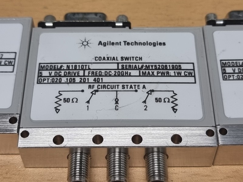 Agilent N1810TL Coaxial Switch 20GHz with option 020 105 201 401 gallery