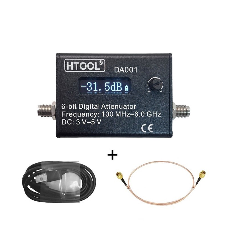 HTOOL DA001 Adjustable Digital RF Attenuator 0-31.5dB DC-6GHz 0.91" OLED #sz gallery