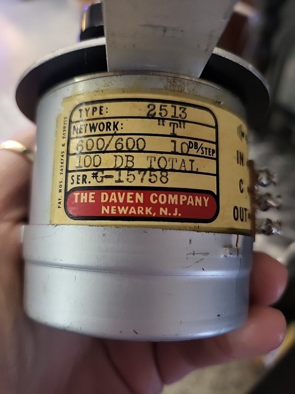 NOS DAVEN 2513 600/600 OHM 10DB STEP T ATTENUATOR 100DB TOTAL gallery