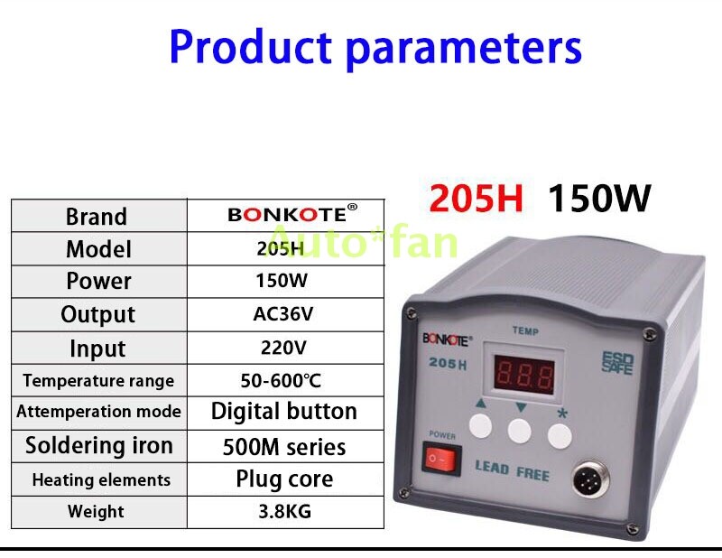 Brand New BONKOTE 205H 150W Intelligent Digital Display HF Soldering Station Kit gallery