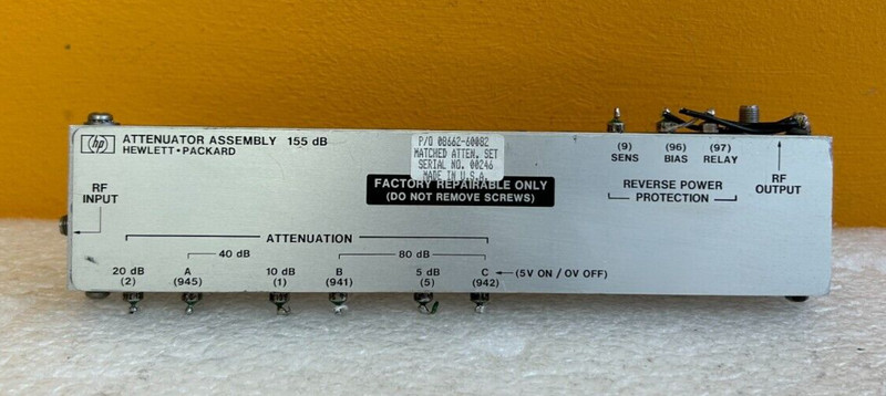 HP 08662-60082 155 dB, SMA (F-F) Attenuator. Tested!