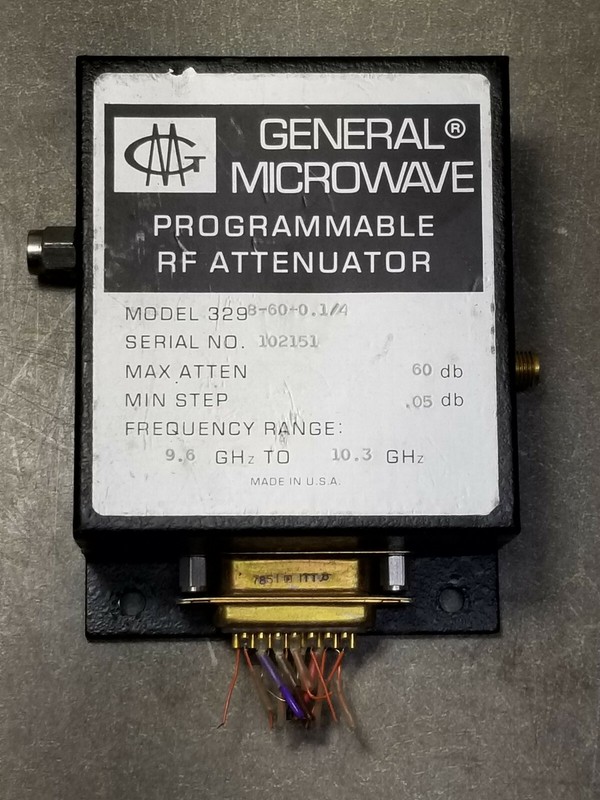 Lot of 4 GM rf attenuators 3298-60-0.1/4, Max atten 60db / 0.05db, 9 to 10.3GHz. gallery