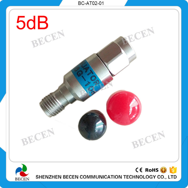 Fixed Attenuator 2W SMA 5dB Attenuator Plug male to Jack female 2Watt DC-6Ghz