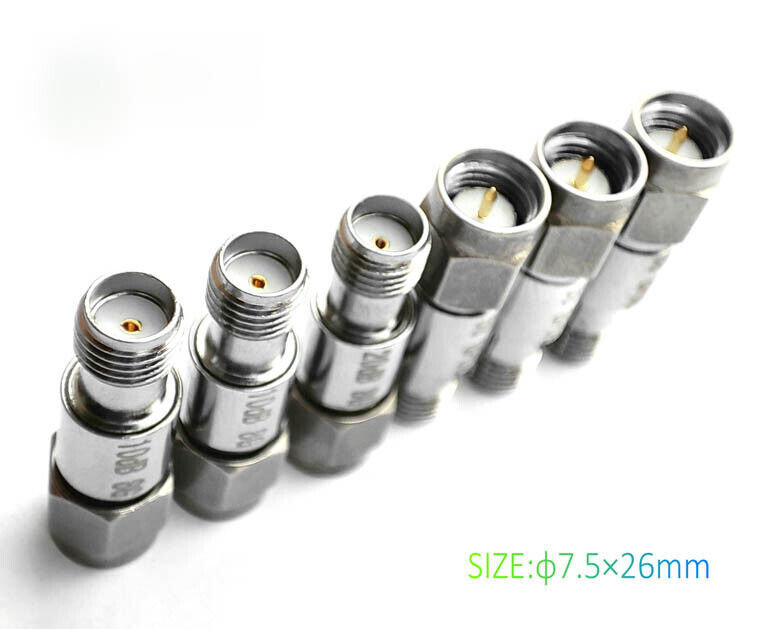 1dB-30dB RF Coaxial Microwave Attenuator SMA JK Male Female DC-8GHz 2W Connector gallery