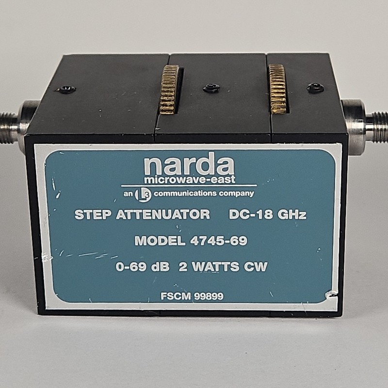 Narda 4745-69 RF Step Attenuator DC-18 GHz 69dB 2 Watts CW Module Unit gallery