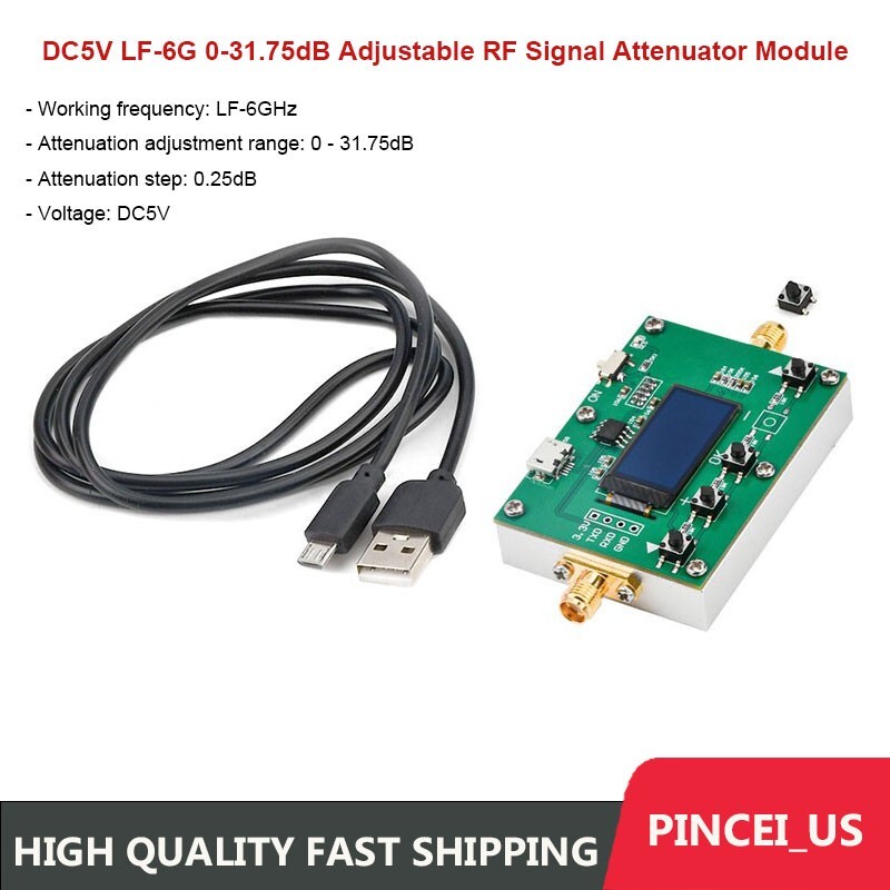 DC5V LF-6G 0-31.75dB Adjustable RF Signal Attenuator Module 0.25dB Step pe66