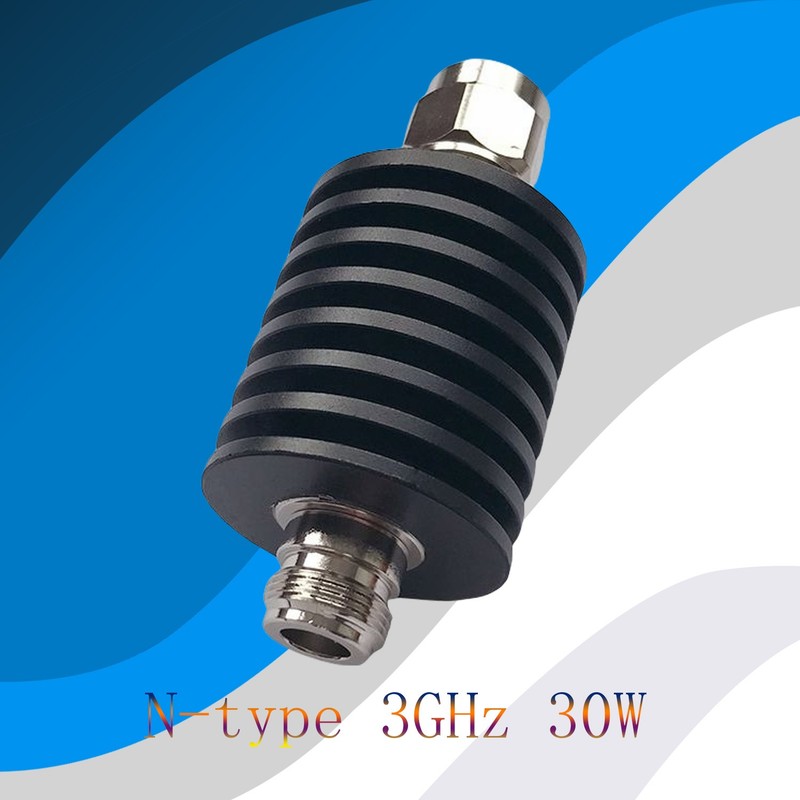 OEM 30W N Type RF Attenuator DC-3GHz 50 Ohm Fixed Coaxial Attenuator N Connector