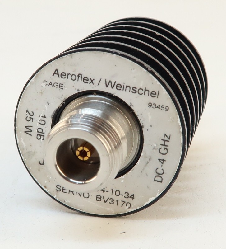 Aeroflex Weinschel 34-10-34 Medium Power Fixed Coaxial Attenuator 4GHz 25W 10dB