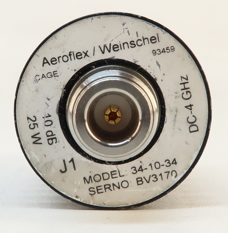 Aeroflex Weinschel 34-10-34 Medium Power Fixed Coaxial Attenuator 4GHz 25W 10dB gallery