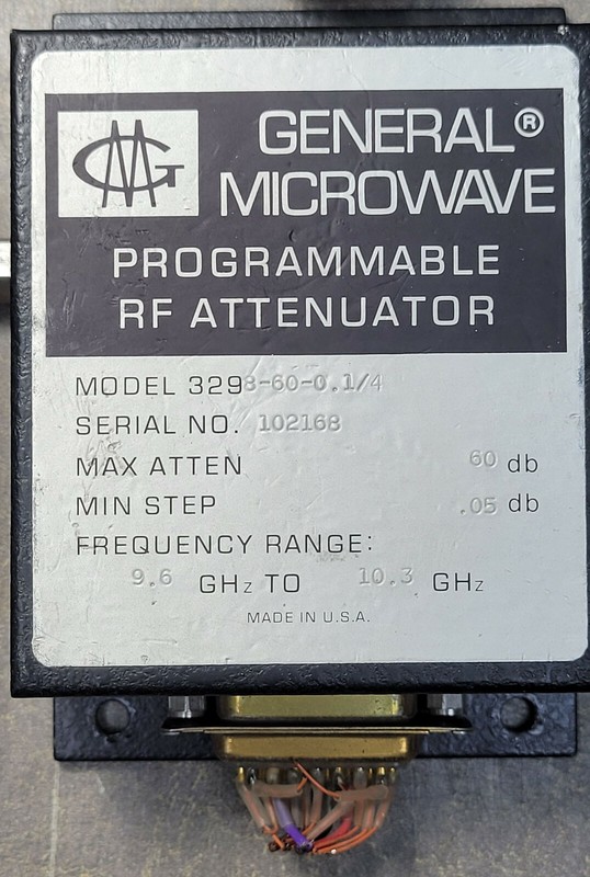 Lot of 4 GM rf attenuators 3298-60-0.1/4, Max atten 60db / 0.05db, 9 to 10.3GHz. gallery