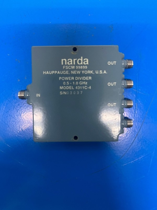 Narda 4311C-4 : Power Divider, 4-way, 0.5 to 1.0 GHz, SMA(f), 30 Watt (3037)