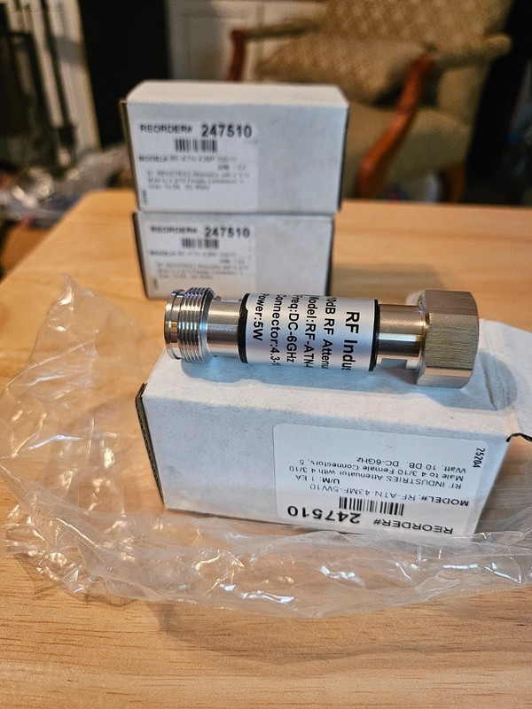 RF Industries RF-ATN-4.3MF-10 db 6 GHz, 4.3/10 (M-F), Fixed Attenuator. New! gallery