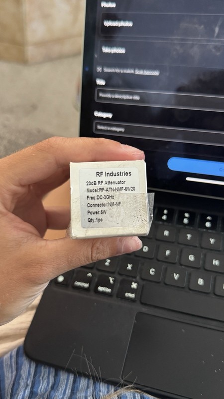 RF Industries 20dB RF Attenuator RF-ATN-NMF-6W20 NM-NF Connector DC-3GHz 6W gallery