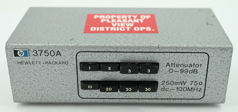 HP 3750A Step Attenuator 0–99 dB 75Ω DC–100MHz 250mW Hewlett Packard Vintage RF