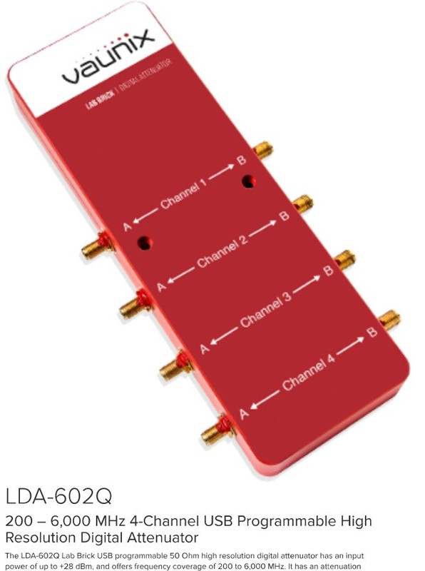 Vaunix 1x LDA-602Q-Digital-RF-Attenuator (1 pcs) plus all cables (USB, RF-SMA)