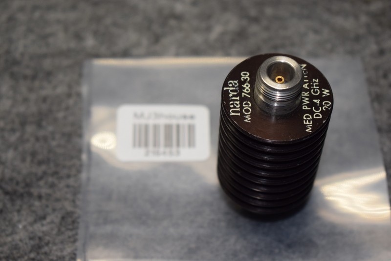Narda 766-30 Fixed Attenuator 30 dB, DC - 4 GHz, 20W #215453-R1*B62 gallery