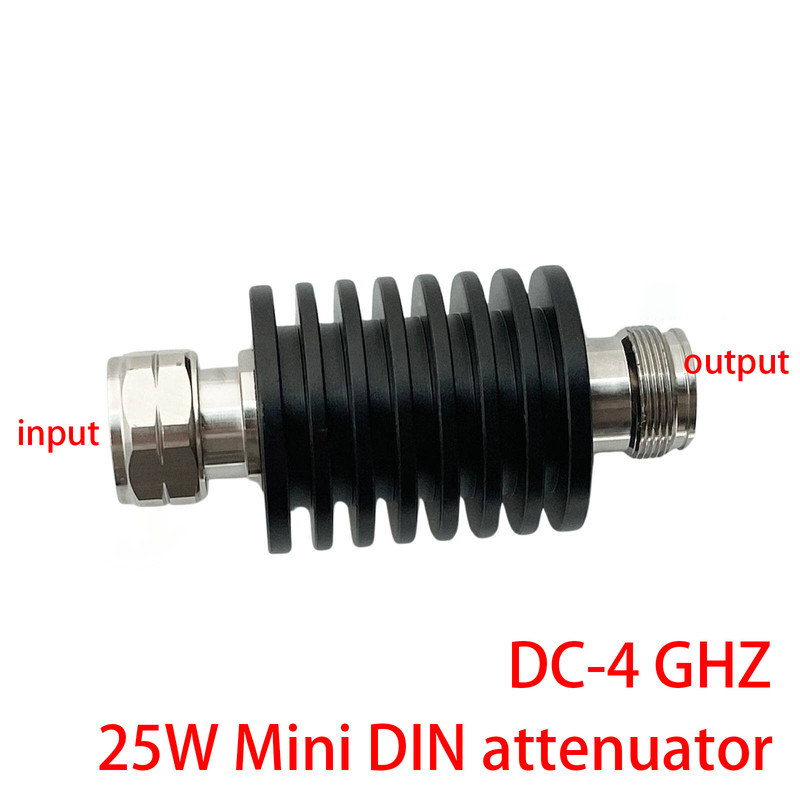 25W DIN Fixed RF Attenuator 50dB DC-4GHz Coaxial Communication Test Component