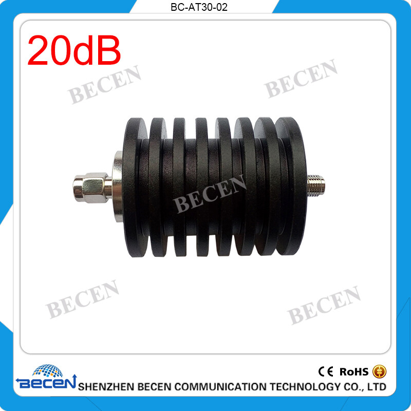30W SMA 20dB Attenuator Plug male to Jack female 30 Watt DC-3Ghz rf Attenuator