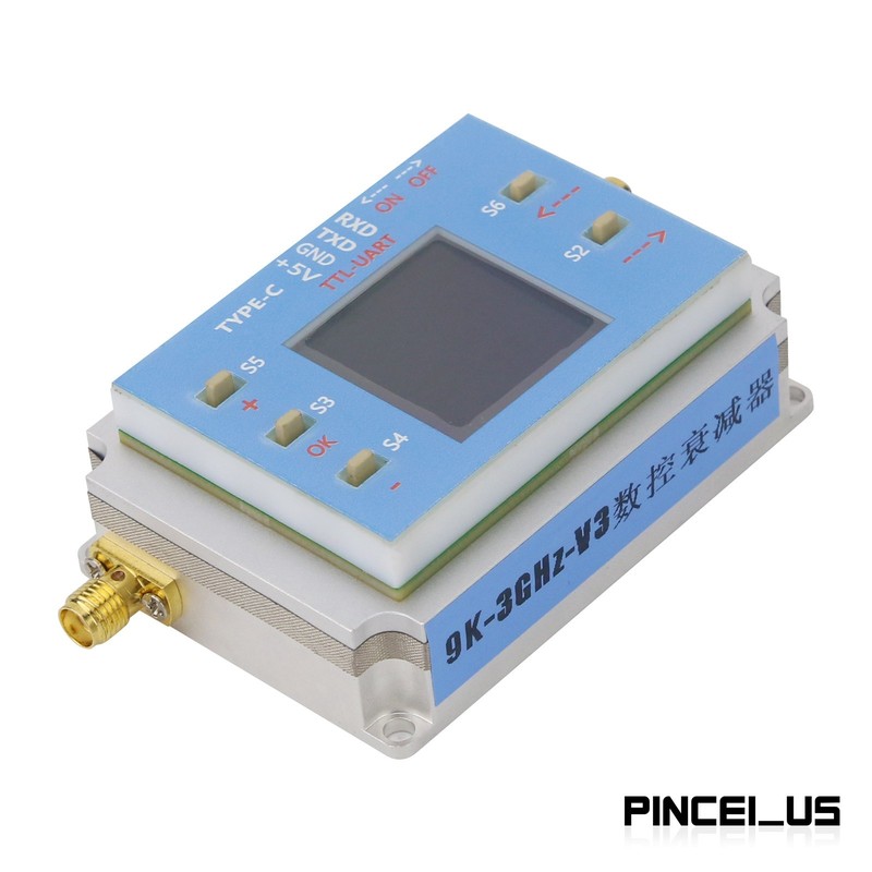 ATT-6000V3.0 DC-3GHZ 90DB Programmable Attenuator Module RF Attenuator 1.3" OLED gallery