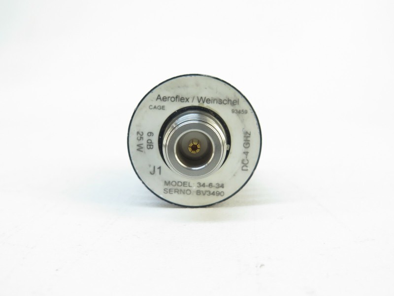 Aeroflex Weinschel 34-6-34 Medium Power Fixed Coaxial Attenuator 4GHz 25W 6dB