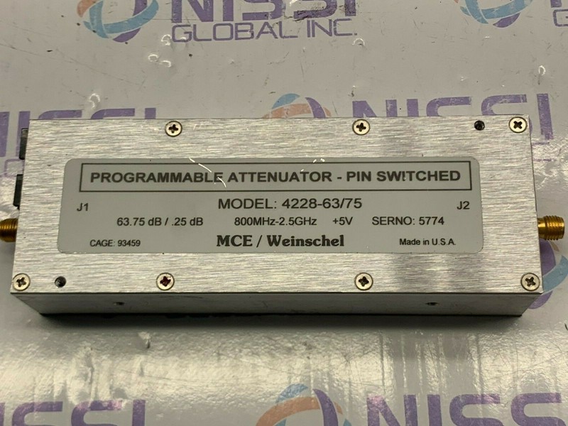 MCE / Weinschel 4228-63/75 800MHz-2.5GHz Pin-Switched Attenuator