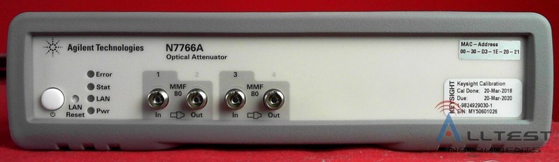 Agilent -N7766A -080 Two-Channel Multimode Optical Attenuator CALIBRATED