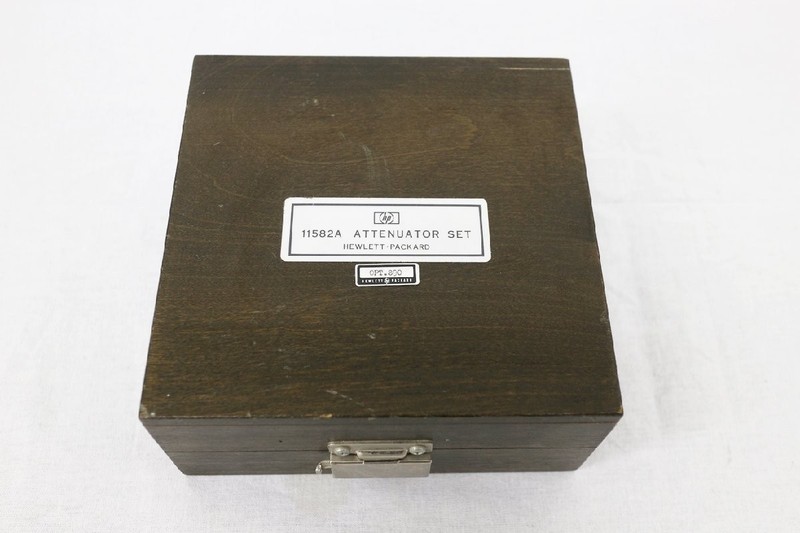 HP 11582A Attenuator Set 8491B 20dB 6dB 3dB Wooden Case Tested Working gallery