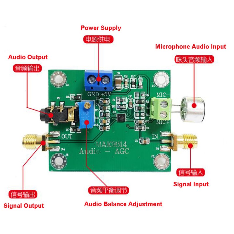 MAX9814 Microphone Amplifier Module Audio AGC Microphone Sensor Pickup MIC gallery