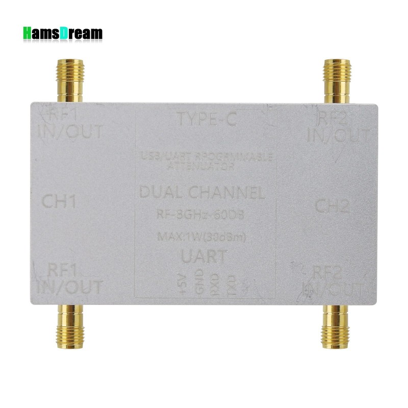 RF-8GHz-60DB Dual Channel Programmable Attenuator RF Attenuator Type-C for PC gallery