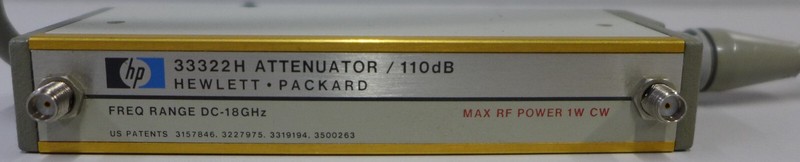 HP 33322H Opt H89 Prog. Attenuator DC-18 GHz, 0-110 dB, 10 dB step, 24 VDC, Gold gallery