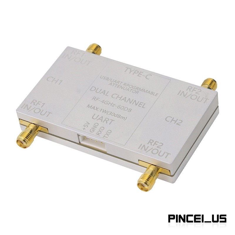 RF-4GHz-60DB Dual Channel Programmable Attenuator (Unit + Type-C Cable) for PC gallery