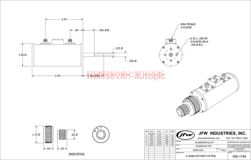 1PC Used DC-2GHz 0-30dB 1dB stepper 2W SMA RF manual step attenuator 50DR-055 gallery