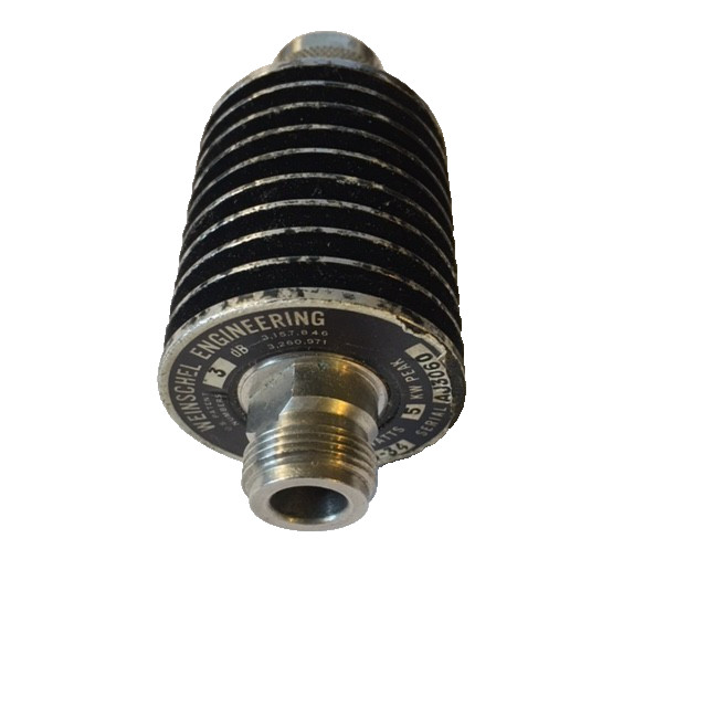 Weinschel 33-3-34 RF Coaxial Attenuator , Fixed 25W 3dB DC-8.5GHz N(F)-N(M)